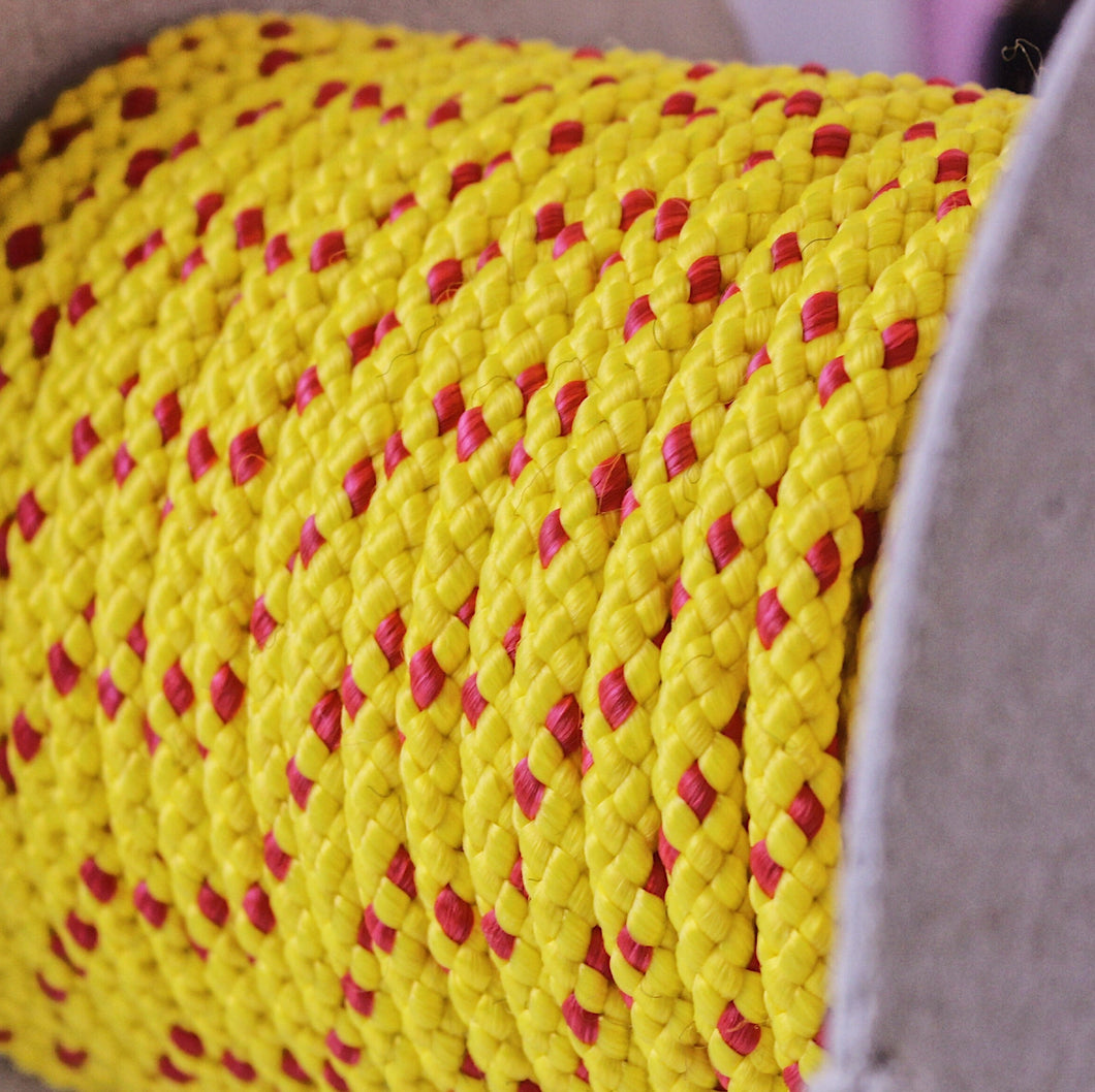 6mm Floating/Safety rope, yellow with fleck (per m)