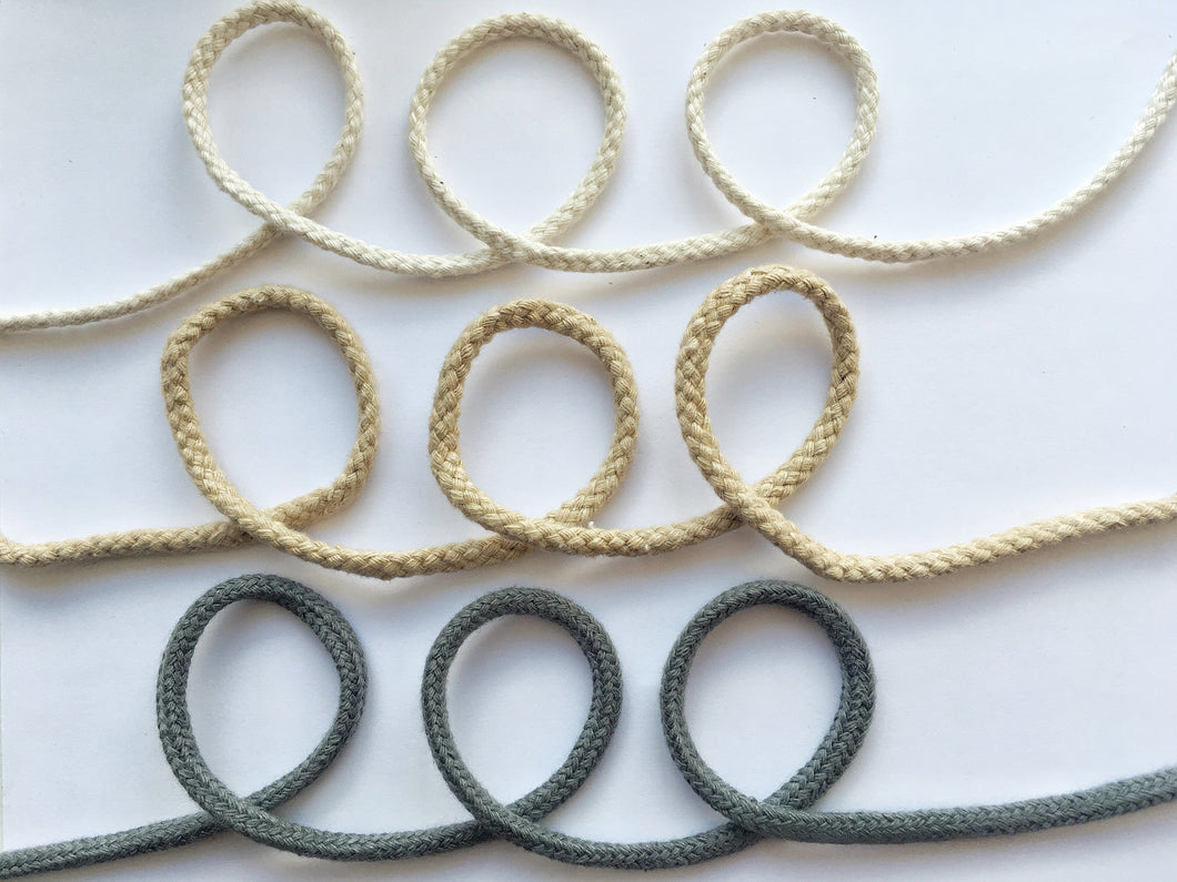4mm braided cotton acrylic macrame cord, piping cord, craft cord, soft braid,16 plait cotton, coloured cotton